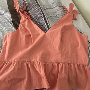 Coral v neck sleeveless with tie straps